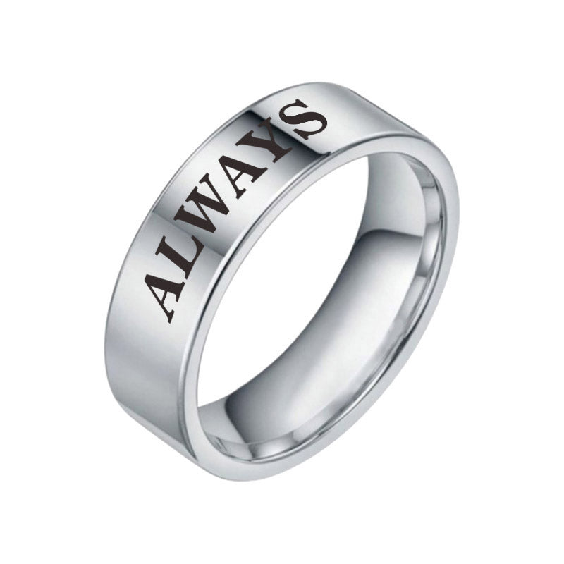 Unisex Stainless Steel Inspirational Word Ring – Wish, Love, Hope & More