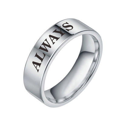 Unisex Stainless Steel Inspirational Word Ring – Wish, Love, Hope & More