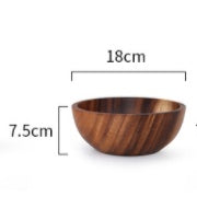 Handmade Wooden Bowl — Japanese Style Overglaze Wood Bowl for Salad, Fruit & Serving