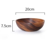 Handmade Wooden Bowl — Japanese Style Overglaze Wood Bowl for Salad, Fruit & Serving