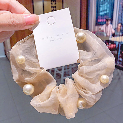 Chiffon Flower Hair Clip with Pearl Detail – 12 Colours