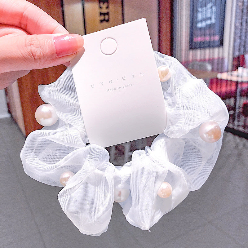 Chiffon Flower Hair Clip with Pearl Detail – 12 Colours