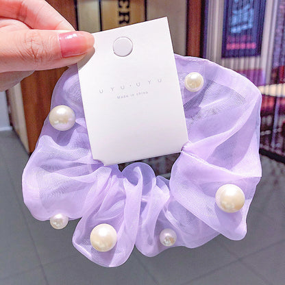Chiffon Flower Hair Clip with Pearl Detail – 12 Colours