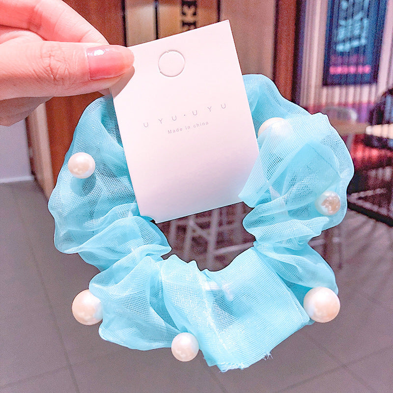 Chiffon Flower Hair Clip with Pearl Detail – 12 Colours