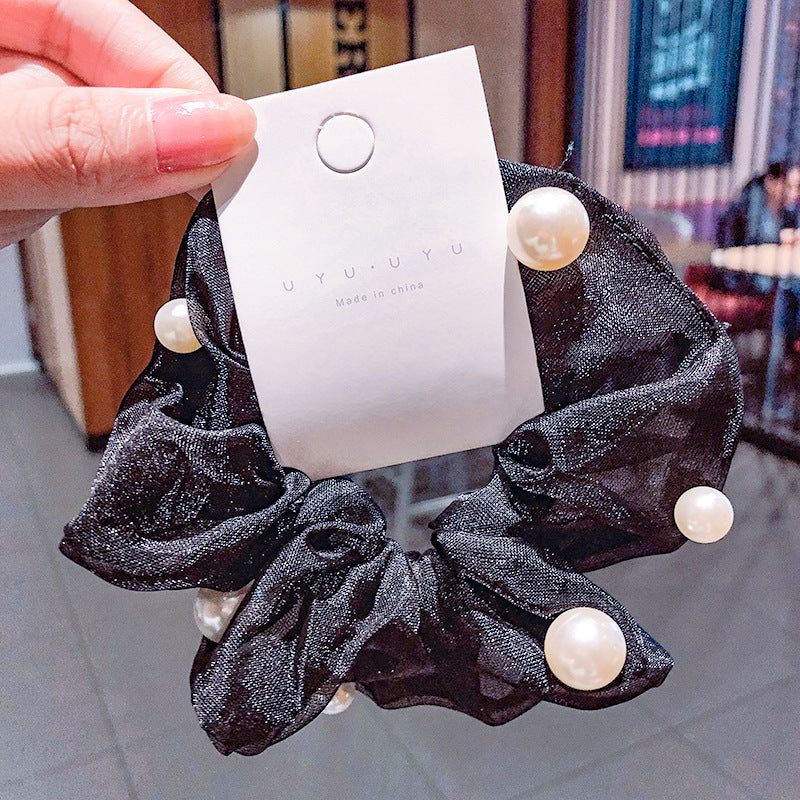 Chiffon Flower Hair Clip with Pearl Detail – 12 Colours