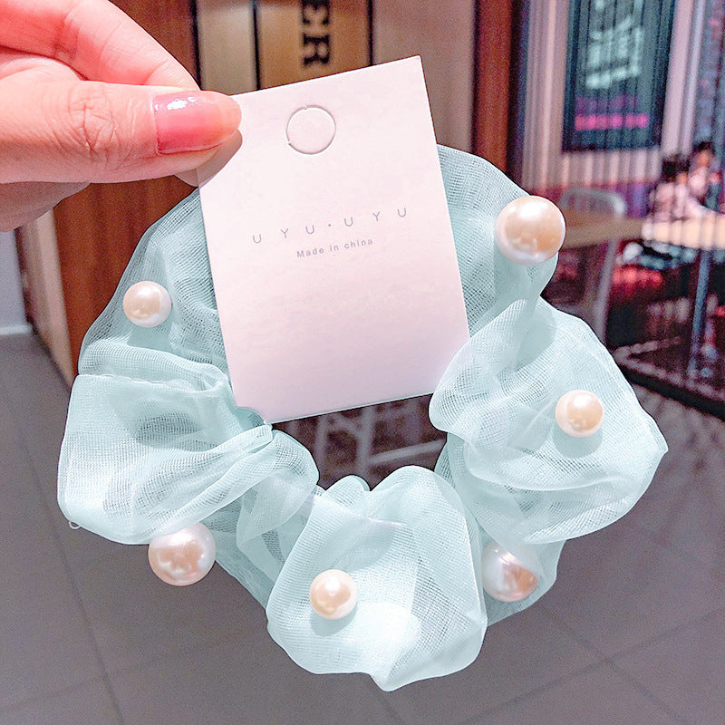 Chiffon Flower Hair Clip with Pearl Detail – 12 Colours