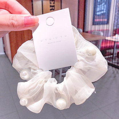 Chiffon Flower Hair Clip with Pearl Detail – 12 Colours
