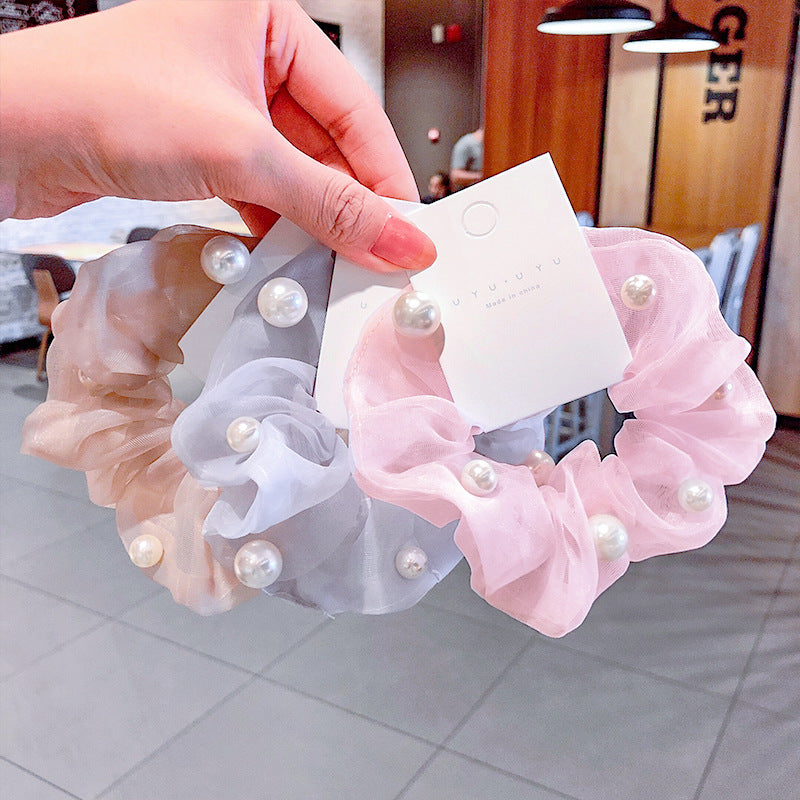 Chiffon Flower Hair Clip with Pearl Detail – 12 Colours
