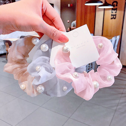 Chiffon Flower Hair Clip with Pearl Detail – 12 Colours