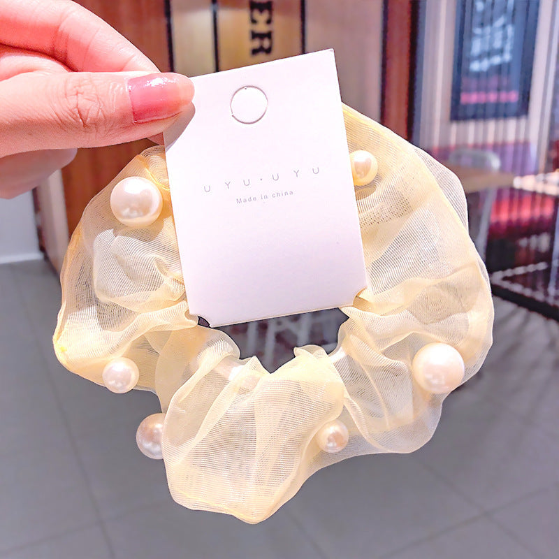 Chiffon Flower Hair Clip with Pearl Detail – 12 Colours
