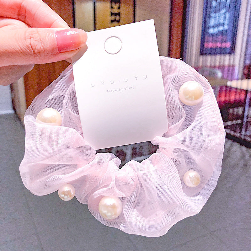 Chiffon Flower Hair Clip with Pearl Detail – 12 Colours