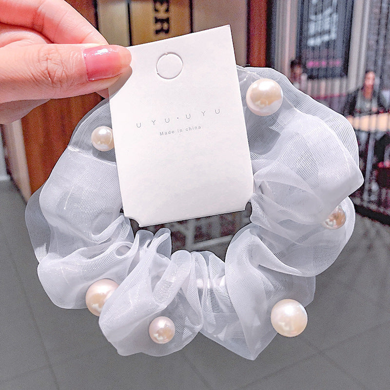 Chiffon Flower Hair Clip with Pearl Detail – 12 Colours
