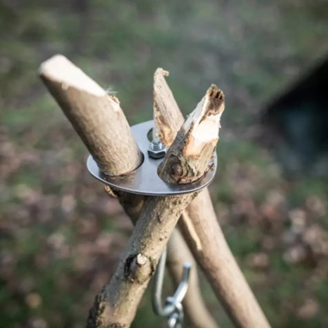 Stainless Steel Camping Tripod Pot Hanger – Portable Hanging Pot Rack BBQ & Campfire Cooking