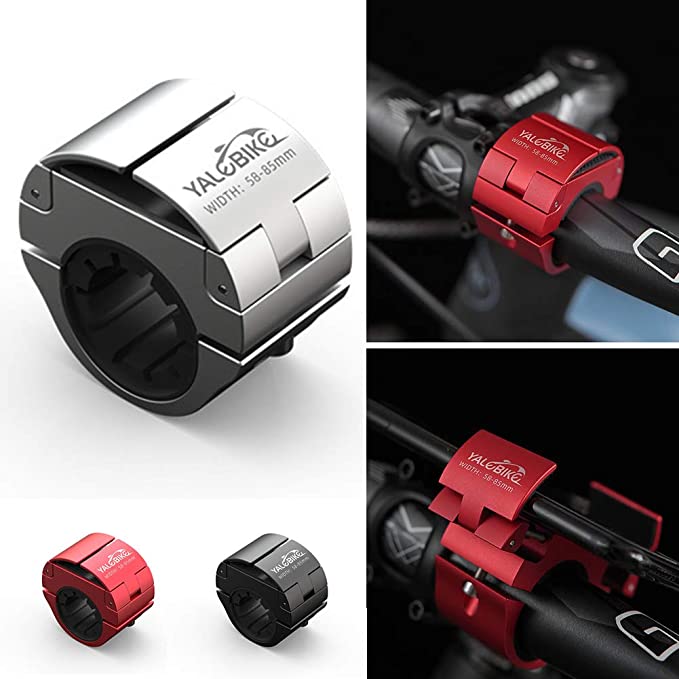 Folding Aluminium Bike Phone Mount – Universal Anti-Shake Ring Holder Silver & Black