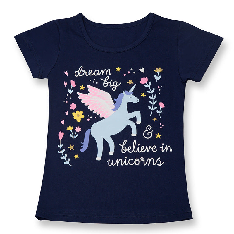 Kids Cotton Cartoon Short Sleeve T-Shirt – 15 Designs