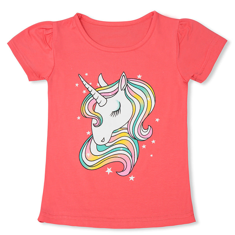 Kids Cotton Cartoon Short Sleeve T-Shirt – 15 Designs