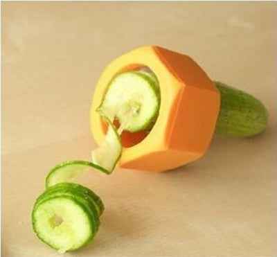 Spiral Vegetable Cutter & Slicer – Food-Grade ABS Kitchen Spiralizer Tool