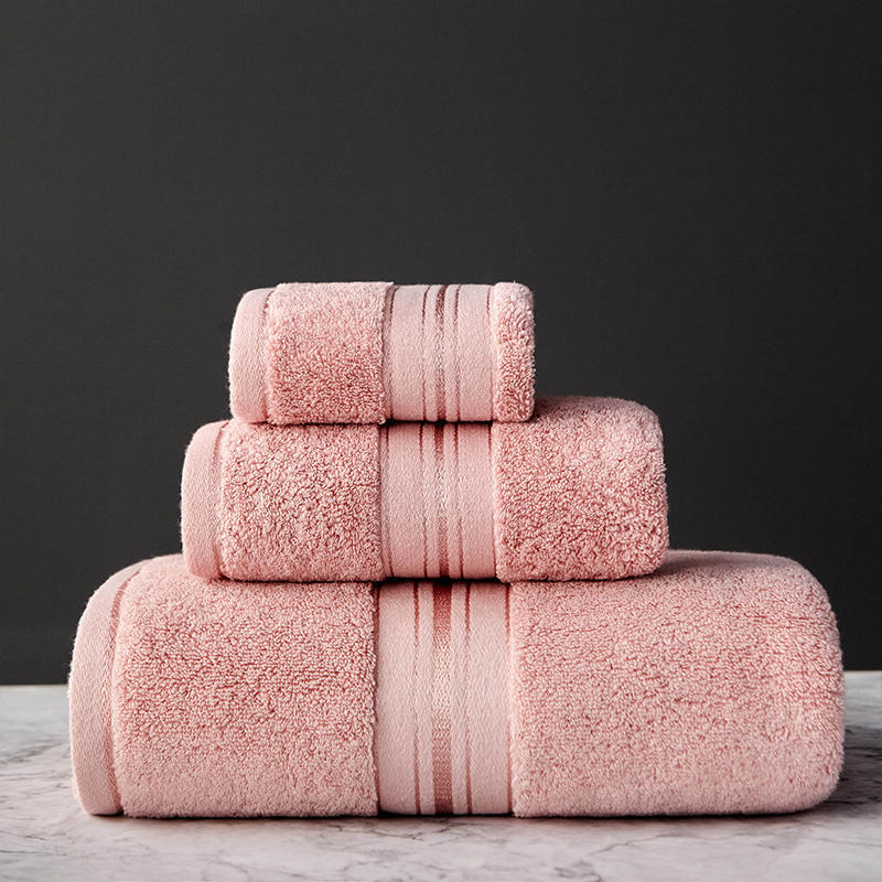 Thick Cotton Bath Towel Set | Floral Print 3-Piece Bundle