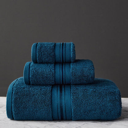 Thick Cotton Bath Towel Set | Floral Print 3-Piece Bundle