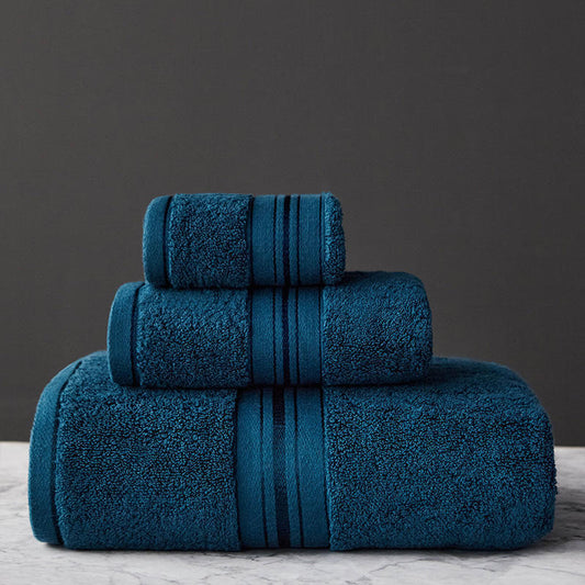 Thick Cotton Bath Towel Set | Floral Print 3-Piece Bundle