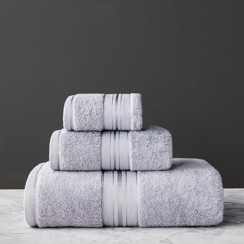 Thick Cotton Bath Towel Set | Floral Print 3-Piece Bundle