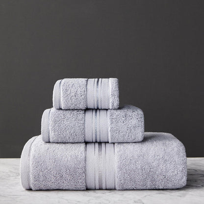 Thick Cotton Bath Towel Set | Floral Print 3-Piece Bundle