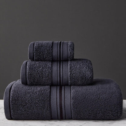 Thick Cotton Bath Towel Set | Floral Print 3-Piece Bundle