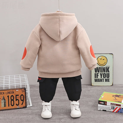 Boys' Hooded Sweatshirt & Trousers Two-Piece Set