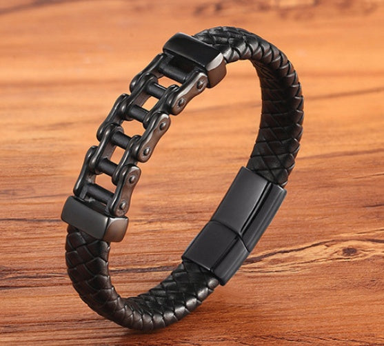 Titanium Steel U-Shape Bracelet | Black, Gold & Steel