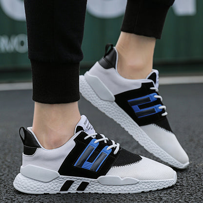 Men's Fly-Weave Casual Sports Trainers – Thick Sole Lace-Up Shoes