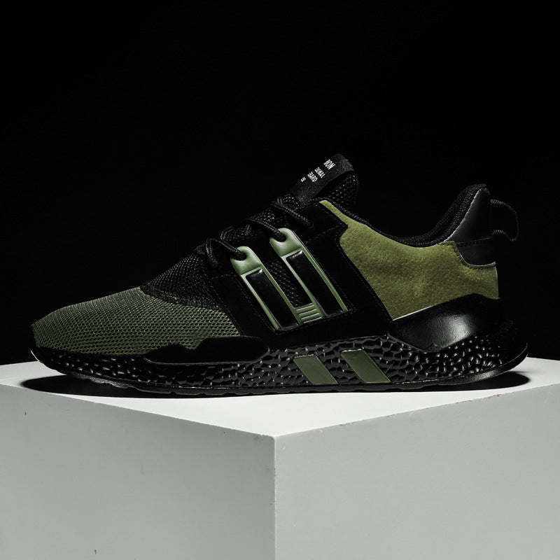 Men's Fly-Weave Casual Sports Trainers – Thick Sole Lace-Up Shoes