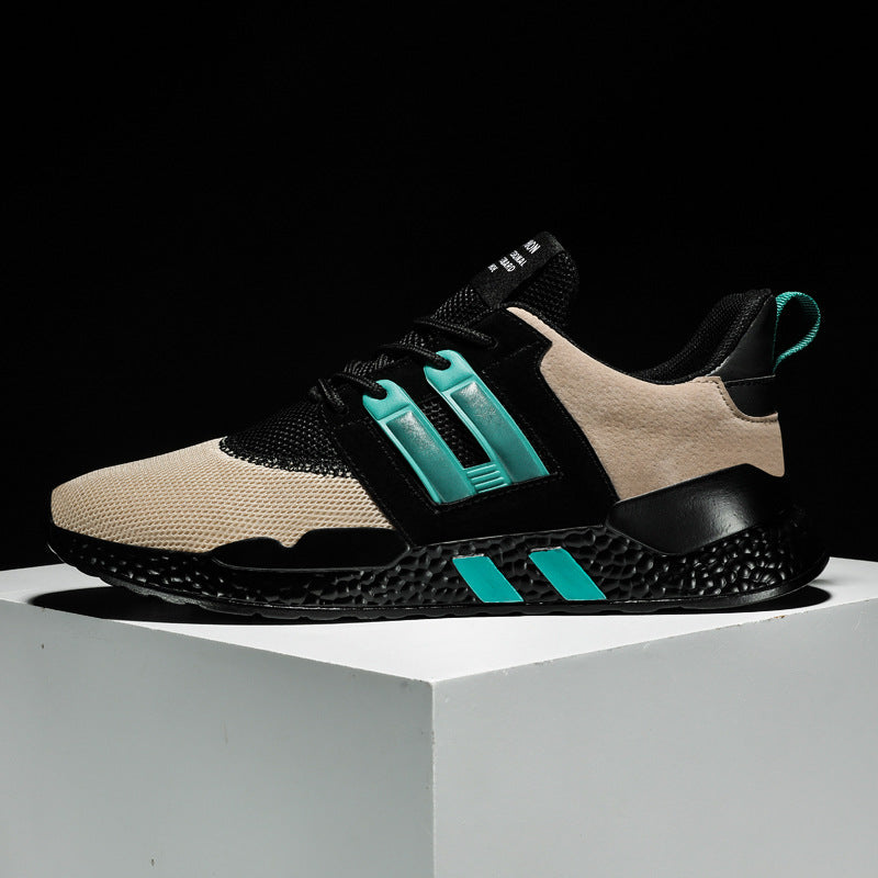 Men's Fly-Weave Casual Sports Trainers – Thick Sole Lace-Up Shoes