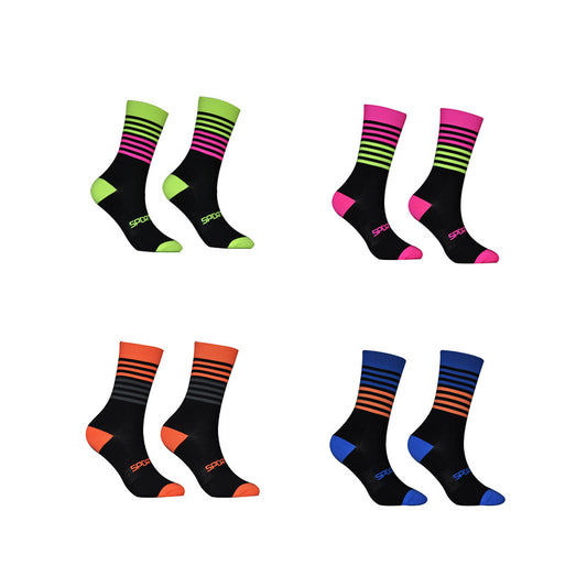 Unisex Colour-Block Sports Tube Socks – Cycling Running Marathon