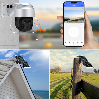 Solar Powered Outdoor WiFi / 4G Dome Security Camera 1080P
