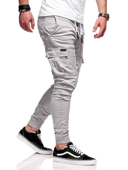 Men's Cotton Multi-Pocket Sweatpants – Loose Fit Casual Trousers