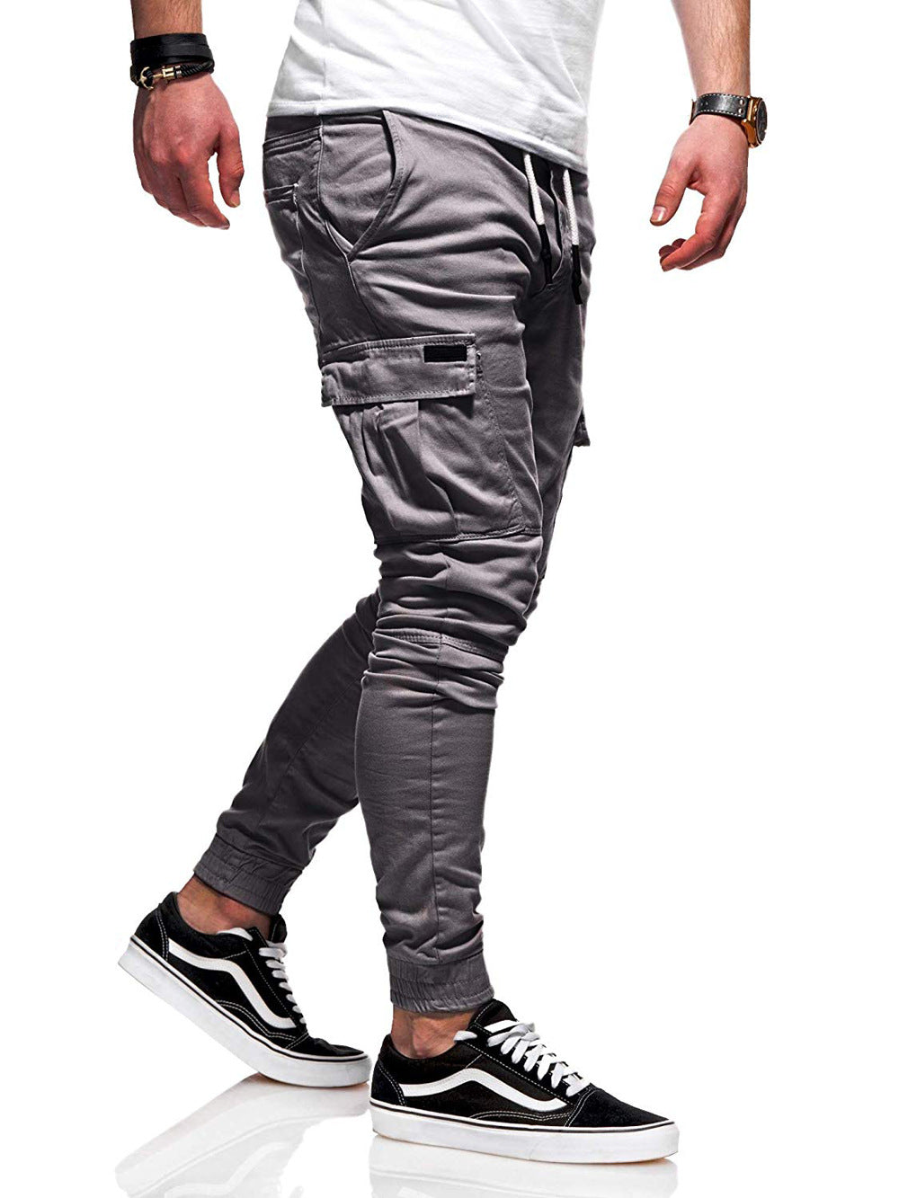 Men's Cotton Multi-Pocket Sweatpants – Loose Fit Casual Trousers
