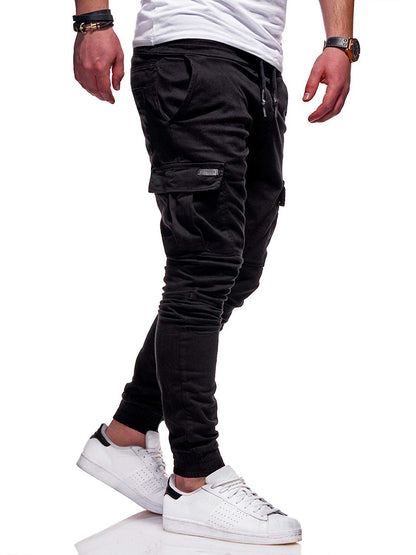 Men's Cotton Multi-Pocket Sweatpants – Loose Fit Casual Trousers