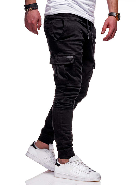 Men's Cotton Multi-Pocket Sweatpants – Loose Fit Casual Trousers