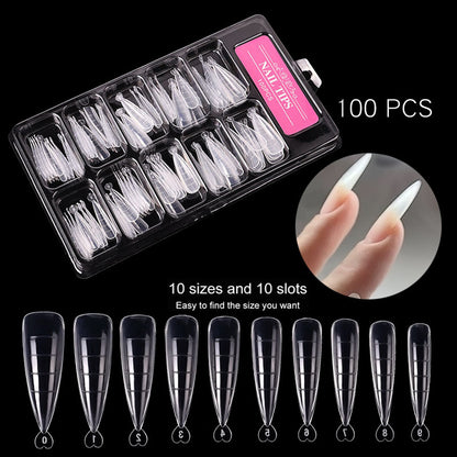 Ultra-Thin C-Arc Nail Extension Forms – 100 Pieces