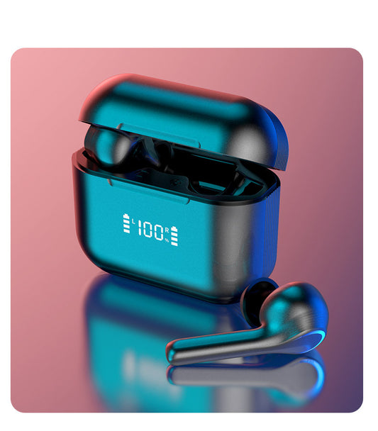 Touch Control Wireless Earbuds — Bluetooth 5.0 Semi In-Ear with Digital Display Charging Case
