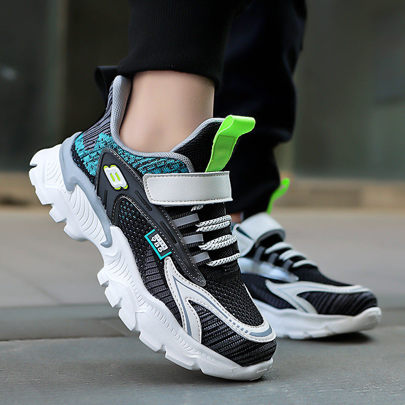 Children's Mesh Grid Running Trainers | Lightweight Breathable Kids Shoes EU 28-39
