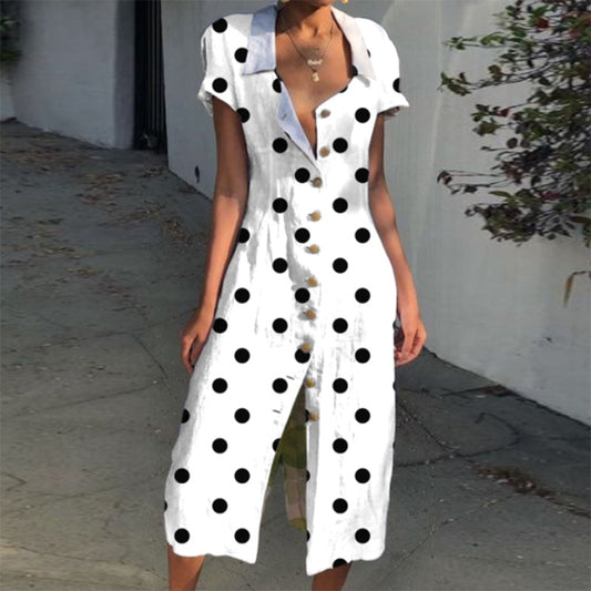 Women's Polka Dot Bodycon Pencil Skirt - Floral Print Fitted Hip Skirt