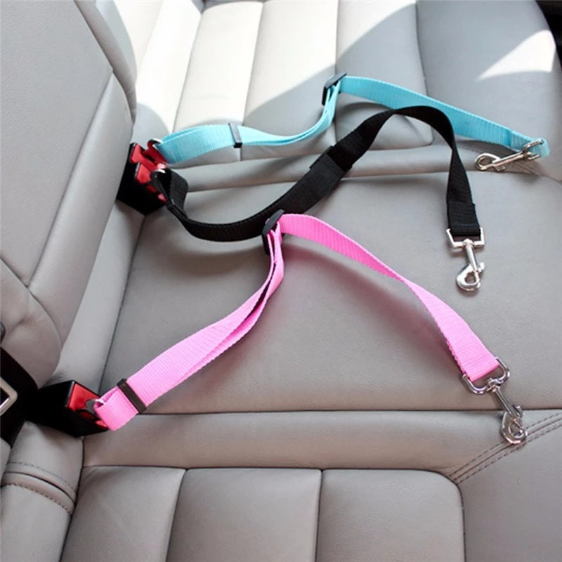 Adjustable Pet Car Seat Belt Clip | Nylon Safety Harness Lead Dogs & Cats