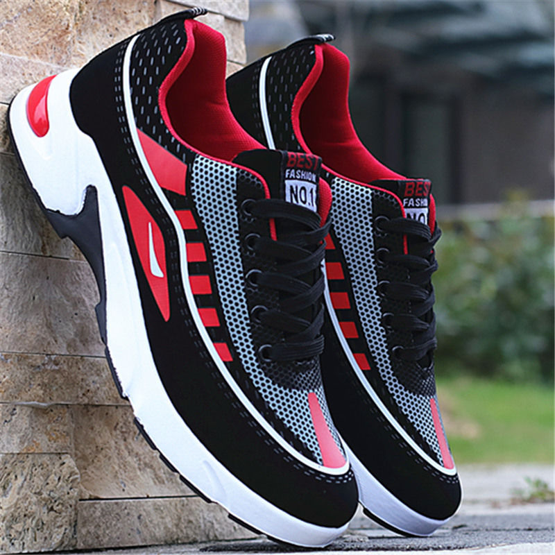 Men's Breathable Lace-Up Sports Trainers – Casual Running Shoes