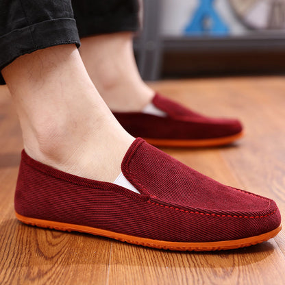 Men's Cotton Canvas Casual Shoes – Lace-Up Trainers, Multiple Colours