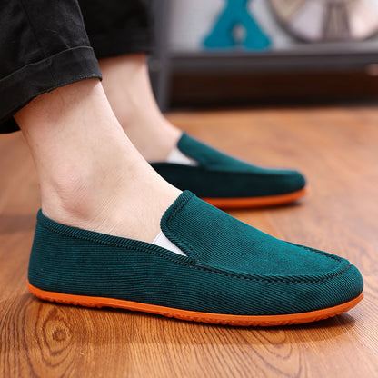 Men's Cotton Canvas Casual Shoes – Lace-Up Trainers, Multiple Colours