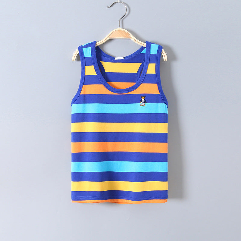 Children's Striped Cotton Sleeveless Vest | Summer Kids Top