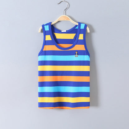Children's Striped Cotton Sleeveless Vest | Summer Kids Top