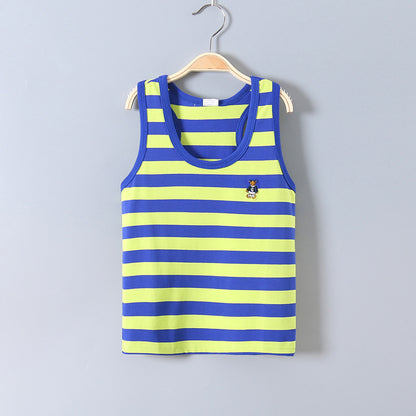 Children's Striped Cotton Sleeveless Vest | Summer Kids Top