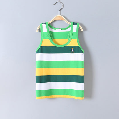 Children's Striped Cotton Sleeveless Vest | Summer Kids Top